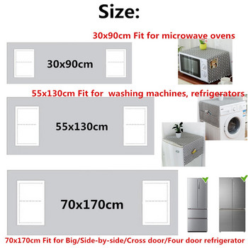 Зелен ромб Геометричен принт Памук Лен Калъфи за перални Машини Джоб за прах Хладилник Пискюл Микровълнови фурни Калъфи за прах