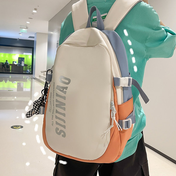 Didelė, kelių spalvų tekstilinė kuprinė vyrams