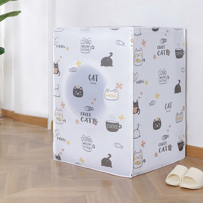 Washing Machine Dust Cover Laundry Dustproof Case Printed Refrigerator Cloth Household Protective Cover with Zipper