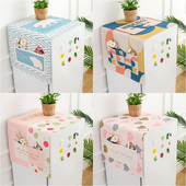 Bavlnený ľanový kryt na práčku, vodeodolný potlačený kryt na mikrovlnnú rúru s vreckom, prachotesný kryt na chladničku, Cubre Cocina