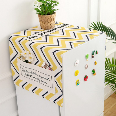 Bavlnený ľanový kryt na práčku, vodeodolný potlačený kryt na mikrovlnnú rúru s vreckom, prachotesný kryt na chladničku, Cubre Cocina