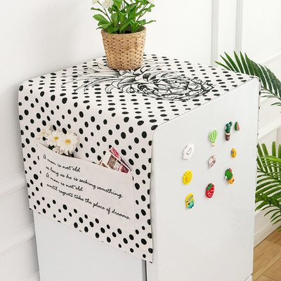 Bavlnený ľanový kryt na práčku, vodeodolný potlačený kryt na mikrovlnnú rúru s vreckom, prachotesný kryt na chladničku, Cubre Cocina