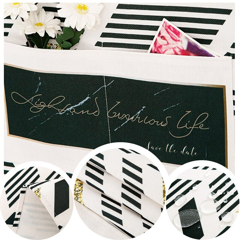 Bavlnený ľanový kryt na práčku, vodeodolný potlačený kryt na mikrovlnnú rúru s vreckom, prachotesný kryt na chladničku, Cubre Cocina