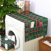 Zelený vianočný stromček, kryt na prach, kryt na práčku, chladničku, jeleň, ľanový chránič proti prachu, kryt na mikrovlnnú rúru.