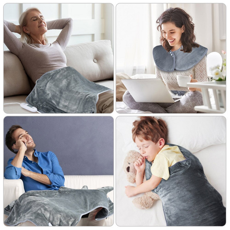 Mäkká vyhrievacia podložka na krk a ramená do mikrovlnnej rúry, elektrický ohrievač tela s automatickým vypínaním, úľava od bolesti chrbta, 90 W, 120 V, zástrčka US/EU/UK