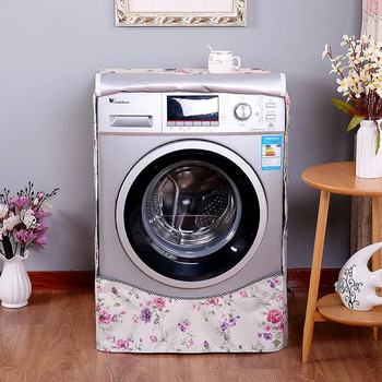 GoodTop Нов водоустойчив капак за перална машина Домашен полиестерен ролков пране Сребърно покритие Висококачествено прахоустойчиво покритие на калъфа