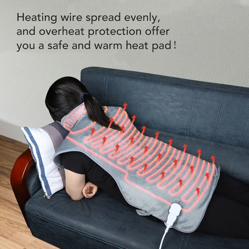 Elektrická hrejivá vyhrievacia masážna šálová deka vyhrievaná podložka na krk a chrbát, tepelný zábal, nastaviteľný teplotný pás