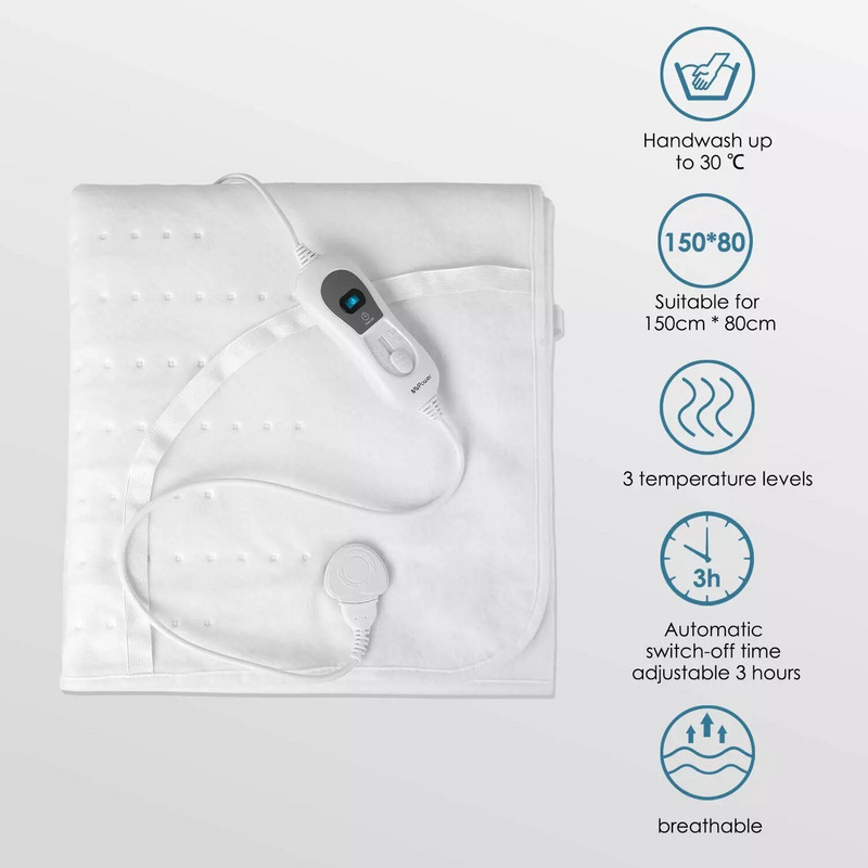 Krevet 150*80cm Električni pokrivač Ugodan za kožu Mekana električna grijaća ploča za zimu Grijač za tijelo Električna plahta 220V EU utikač