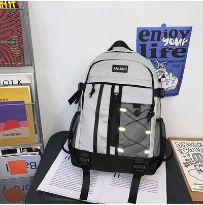 Unisex tekstilinė kuprinė su užtrauktuku ir raišteliais