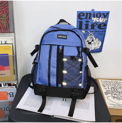 Unisex tekstilinė kuprinė su užtrauktuku ir raišteliais