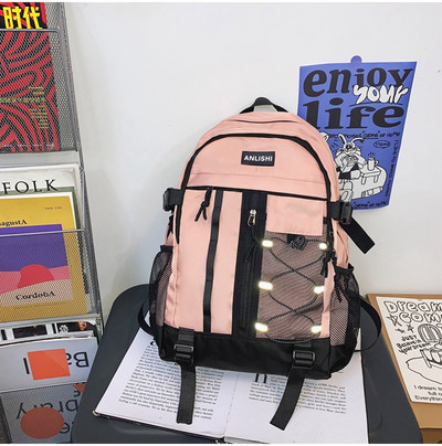 Unisex tekstilinė kuprinė su užtrauktuku ir raišteliais