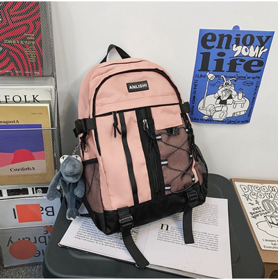 Unisex tekstilinė kuprinė su užtrauktuku ir raišteliais