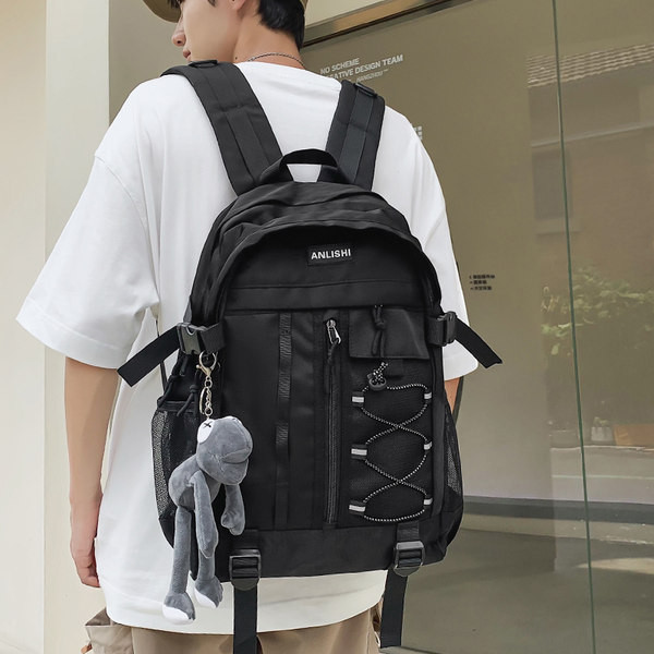 Unisex tekstilinė kuprinė su užtrauktuku ir raišteliais