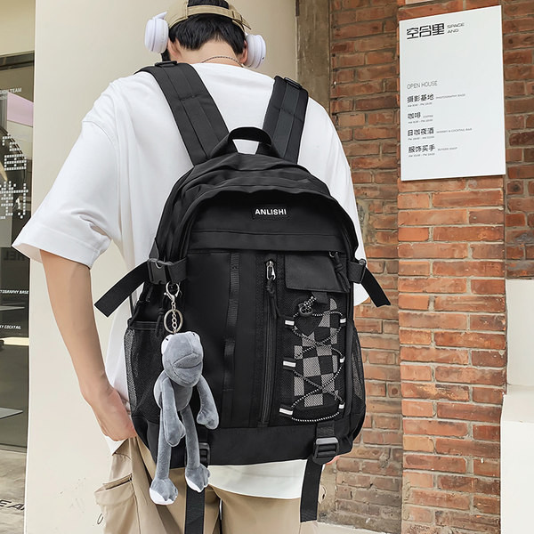 Unisex tekstilinė kuprinė su užtrauktuku ir raišteliais