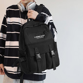 Ανδρικό σακίδιο πλάτης με επιγραφή και πλαστικά κουμπώματα