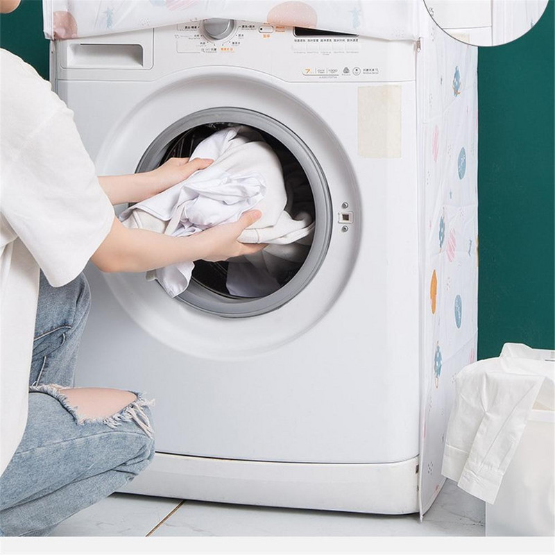 Kryt na práčku PEVA s opaľovacím krémom, vodotesný kryt, ochranný plášť prednej hornej časti, otvorený, nový