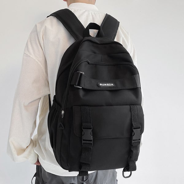 Σακίδιο πλάτης από καμβά με τσέπες και φαρδιές τιράντες - κατάλληλο για άνδρες