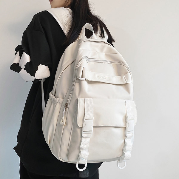 Σακίδιο πλάτης από καμβά με τσέπες και φαρδιές τιράντες - κατάλληλο για άνδρες