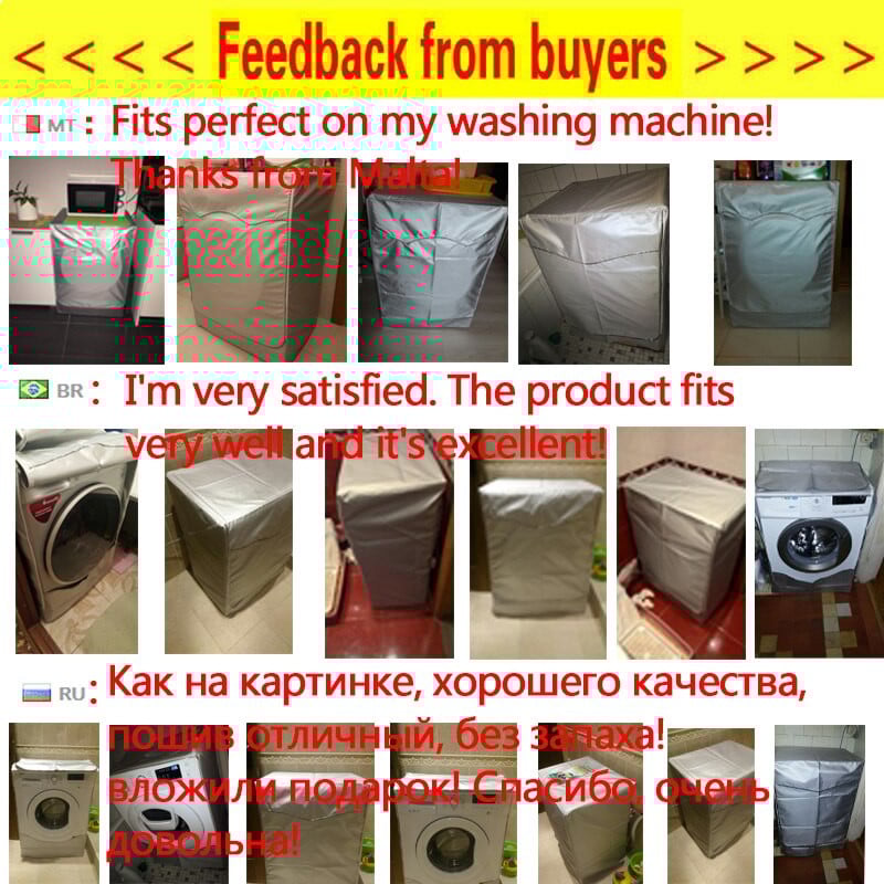 Vízálló tok mosógéphez fényvédő mosógép huzat szárító poliészter ezüst bevonat dob Háztartási cikkek lavadora