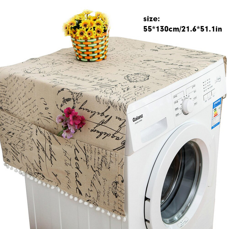 55*130cm geometrický kryt na chladničku, domáci uterák, prachotesný kryt s vreckom na práčku, uterák