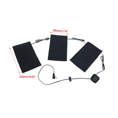 3/5/8 lap USB elektromos fűtött kabát fűtőbetét Téli fűtő mellény párna kültéri fűtött ruhákhoz barkácsoláshoz