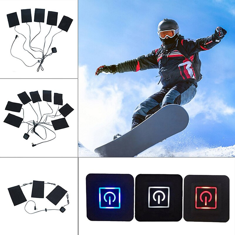 3/5/8 lap USB elektromos fűtött kabát fűtőbetét Téli fűtő mellény párna kültéri fűtött ruhákhoz barkácsoláshoz