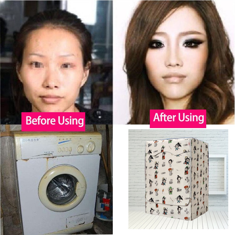 SRYSJS Módny ochranný kryt na práčku, kúpeľňový vodotesný opaľovací krém, práčka so sušičkou a kryt, plne automatický