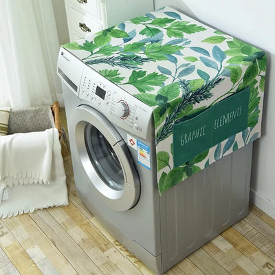 Geometrické kosoštvorcové kryty na prach, kryty na práčku, chladničku s vreckom, bavlnené ľanové kryty na mikrovlnnú rúru, domáce čistenie