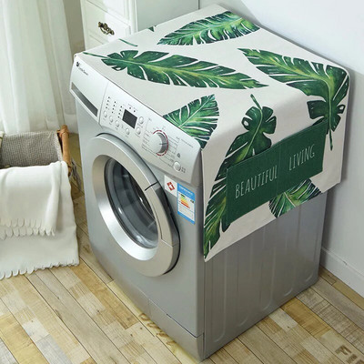 Geometrické kosoštvorcové kryty na prach, kryty na práčku, chladničku s vreckom, bavlnené ľanové kryty na mikrovlnnú rúru, domáce čistenie