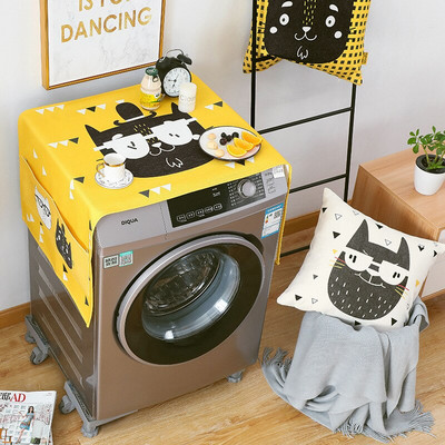 Geometrické kosoštvorcové kryty na prach, kryty na práčku, chladničku s vreckom, bavlnené ľanové kryty na mikrovlnnú rúru, domáce čistenie