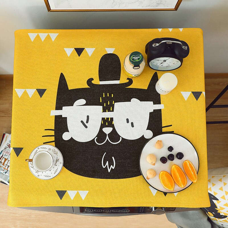 Geometrické kosoštvorcové kryty na prach, kryty na práčku, chladničku s vreckom, bavlnené ľanové kryty na mikrovlnnú rúru, domáce čistenie