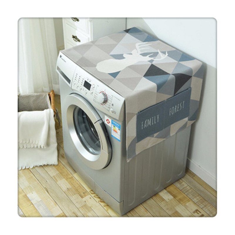 2020 Kreslený králik Bavlnený ľan Prachotesný kryt na práčku s vreckom, látkový kryt na chladničku, domáce úložné priestory