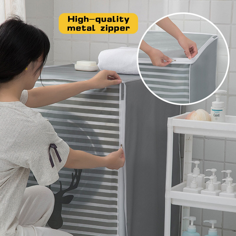 Capac de praf pentru mașină de spălat cu tambur Cremă solară curată, impermeabilă, rezistentă la praf, pentru mașină de spălat, uscător, pentru accesorii pentru mașină cu încărcare frontală