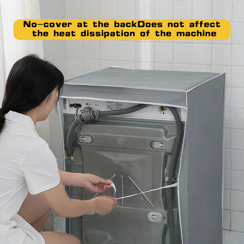 Capac de praf pentru mașină de spălat cu tambur Cremă solară curată, impermeabilă, rezistentă la praf, pentru mașină de spălat, uscător, pentru accesorii pentru mașină cu încărcare frontală