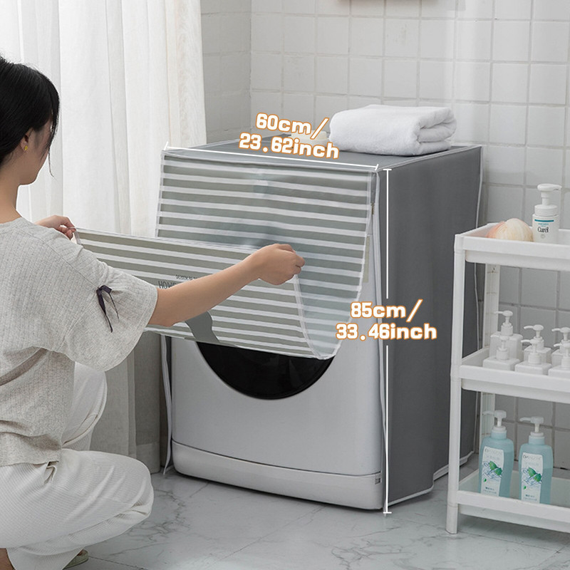 Capac de praf pentru mașină de spălat cu tambur Cremă solară curată, impermeabilă, rezistentă la praf, pentru mașină de spălat, uscător, pentru accesorii pentru mașină cu încărcare frontală