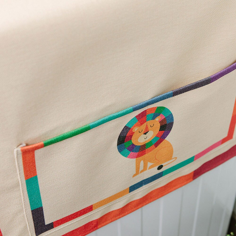 Roztomilý bavlnený a ľanový prachotesný kryt na chladničku, vrecko na chladničku, viacúčelová prachotesná handrička, kryt na práčku, dekorácia do domácnosti