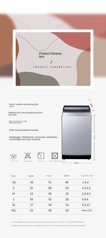Nový kryt na práčku s kresleným vzorom, strieborný povlak, vodotesný látkový kryt na práčku, nálepka na upevnenie v štýle