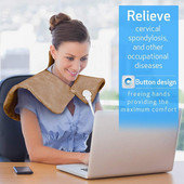 Univerzálne napätie 220V/110V US/EU zástrčka Voliteľná elektrická vyhrievacia podložka na ohrievač krku a ramien, úľava od bolesti chrbta, tepelná terapia