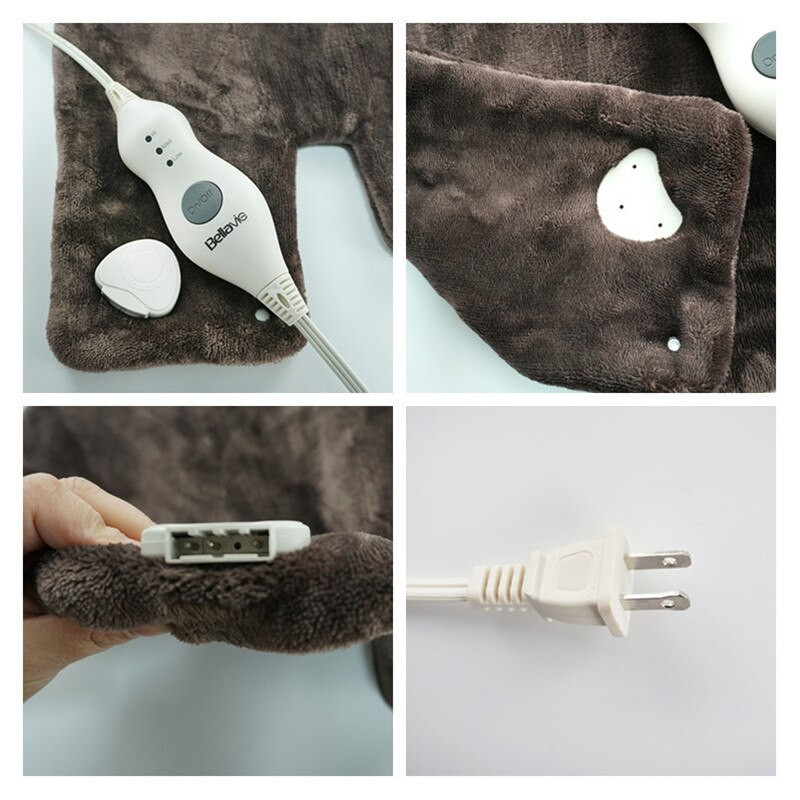 Univerzálne napätie 220V/110V US/EU zástrčka Voliteľná elektrická vyhrievacia podložka na ohrievač krku a ramien, úľava od bolesti chrbta, tepelná terapia