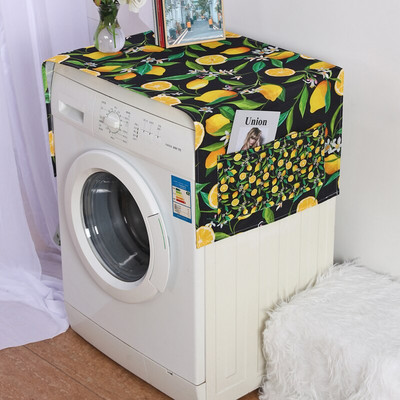 Sidrunipuu mustriga külmiku tolmukate ühe uksega külmkapp riidest pastoraalses stiilis pesumasina katterätik