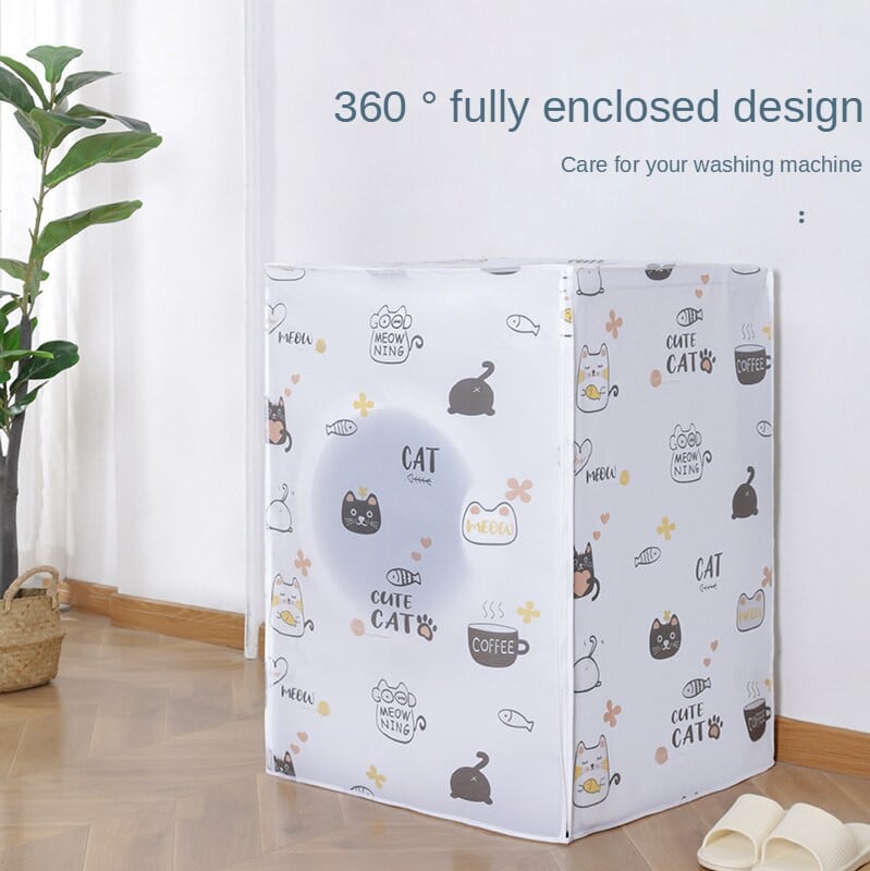 Kryt na práčku PEVA s potlačou, hrubý nepremokavý opaľovací krém, kryt na práčku s výklopným bubnom, prachový kryt