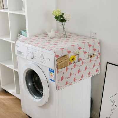 Geometrický organizér na chladničku, látkový kryt na chladničku s jednými dverami, pastoračný dvojitý otvorený kryt na práčku