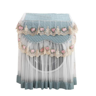 1 ks romantická čipka kryt na práčku prachotesný výšivka kvetinová bytová dekorácia ochranný kryt na práčku čistiace nástroje