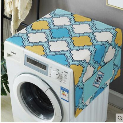 Kryt chladničky z látky, kryt bubna práčky, hrubý bavlnený a ľanový geometrický kryt proti prachu