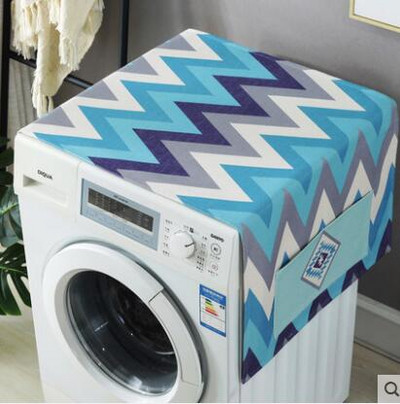 Kryt chladničky z látky, kryt bubna práčky, hrubý bavlnený a ľanový geometrický kryt proti prachu