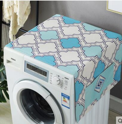 Kryt chladničky z látky, kryt bubna práčky, hrubý bavlnený a ľanový geometrický kryt proti prachu