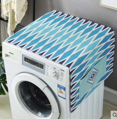 Kryt chladničky z látky, kryt bubna práčky, hrubý bavlnený a ľanový geometrický kryt proti prachu