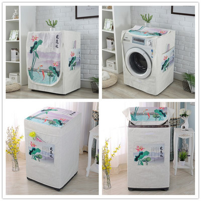 Bubanj perilice rublja Štitnik otporan na prašinu s džepnim crtanim životinjskim dizajnom Vodootporna lanena perilica rublja Navlaka za prašinu ZH386