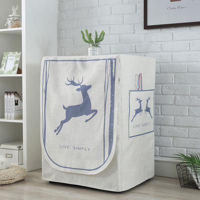 Bubanj perilice rublja Štitnik otporan na prašinu s džepnim crtanim životinjskim dizajnom Vodootporna lanena perilica rublja Navlaka za prašinu ZH386