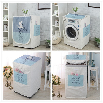 Bubanj perilice rublja Štitnik otporan na prašinu s džepnim crtanim životinjskim dizajnom Vodootporna lanena perilica rublja Navlaka za prašinu ZH386